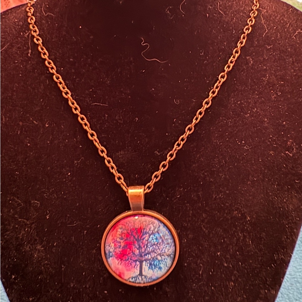 Colorful Tree Pendant Necklace